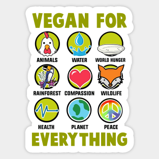 Vegan For Animals, Water, World Hunger Sticker